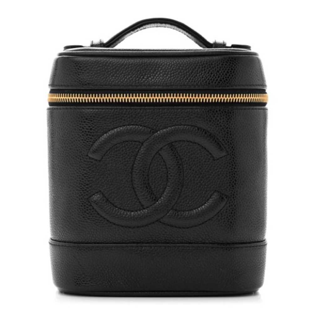 CHANEL Caviar Vanity Cosmetic Case Black
